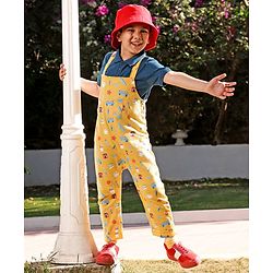 Babyhug 100% Cotton Dungaree With Half Sleeves T-Shirt Set Star Print - Blue Yellow
