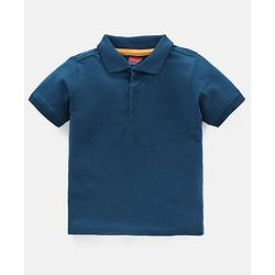 Babyhug 100% Cotton Dungaree With Half Sleeves T-Shirt Set Star Print - Blue Yellow