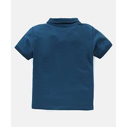 Babyhug 100% Cotton Dungaree With Half Sleeves T-Shirt Set Star Print - Blue Yellow