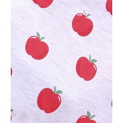 Babyhug Cotton Knit Full Sleeves Solid Tee & Apple Printed Dungaree - Red & Grey