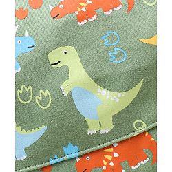 Babyhug Single Jersey Dungaree with Full Sleeves Striped T-shirt - Green and Yellow