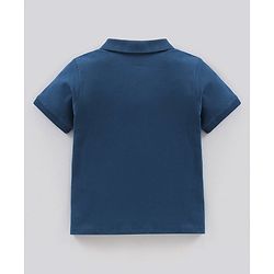 Babyhug Cotton Dungaree with Half Sleeves Solid T-shirt - Blue