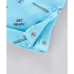 Babyhug Cotton Dungaree with Half Sleeves Solid T-shirt - Blue