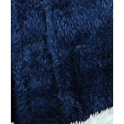 Babyhug Full Sleeves Hooded Velour Bath Robe - Navy Blue