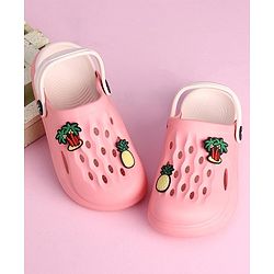 Cute Walk by Babyhug Slip-On Clogs Pineapple Applique - Peach