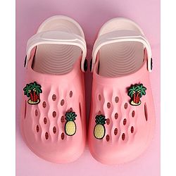 Cute Walk by Babyhug Slip-On Clogs Pineapple Applique - Peach