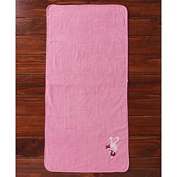 Babyhug Cotton Woven Embroidered Baby Towel - Pink