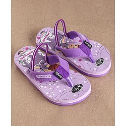 Cute Walk by Babyhug Flip Flops Princess Sofia Print - Purple