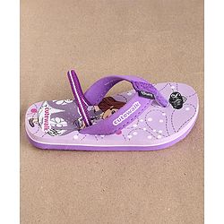 Cute Walk by Babyhug Flip Flops Princess Sofia Print - Purple