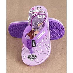 Cute Walk by Babyhug Flip Flops Princess Sofia Print - Purple