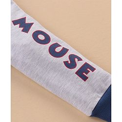 Babyhug Full Sleeves Hooded Sweat Jacket with Mickey Mouse Print & Applique - White Melange