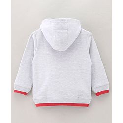 Babyhug Full Sleeves Cotton Hooded Sweatshirt Captain America Print- White Melange
