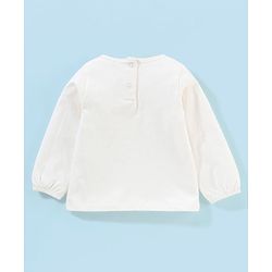 Babyhug 100% Cotton Dungaree With Full Sleeves T-Shirt Floral Embroidery - White & Pink