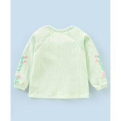 Babyhug 100% Viscose Woven Full Sleeves Embroidered Top and Jeggings Set - Pink & Green