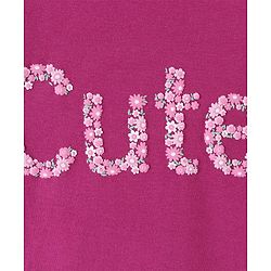 Babyhug Half Sleeves Top and Skirt Floral Embroidery - Purple