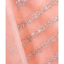 Babyhug Sleeveless Sequined Choli Lehenga with Bordered Dupatta - Sea Pink