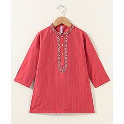 Babyhug Full Sleeves Kurta and Pyjama Set Ethnic Printed - Carrot
