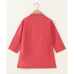 Babyhug Full Sleeves Kurta and Pyjama Set Ethnic Printed - Carrot