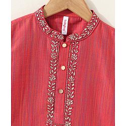Babyhug Full Sleeves Kurta and Pyjama Set Ethnic Printed - Carrot