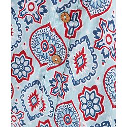 Babyhug Cotton Full Sleeves Digital Printed Kurta - Light Blue