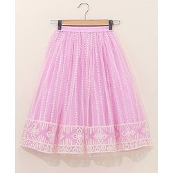 Babyhug Sleeveless Embroidered Choli Lehenga And Dupatta - Lavender