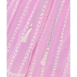 Babyhug Sleeveless Embroidered Choli Lehenga And Dupatta - Lavender