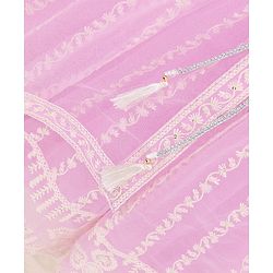 Babyhug Sleeveless Embroidered Choli Lehenga And Dupatta - Lavender