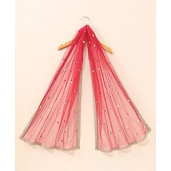 Babyhug Sleeveless Sequinned Choli & Lehenga With Dupatta Floral Embroidery - Red