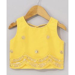 Babyhug Sleeveless Sequinned Choli & Lehenga With Net Dupatta - Yellow