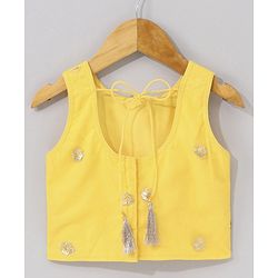 Babyhug Sleeveless Sequinned Choli & Lehenga With Net Dupatta - Yellow