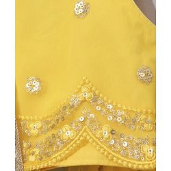 Babyhug Sleeveless Sequinned Choli & Lehenga With Net Dupatta - Yellow