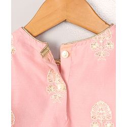 Babyhug Three Fourth Sleeves Embroidered Kurti Palazzo & Dupatta Set with Sequins - Pink