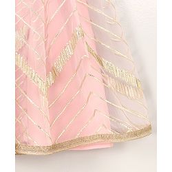Babyhug Three Fourth Sleeves Embroidered Kurti Palazzo & Dupatta Set with Sequins - Pink
