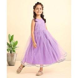 Babyhug Sleeveless Embellished Ethnic Dress- Orchid Bouke