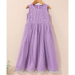 Babyhug Sleeveless Embellished Ethnic Dress- Orchid Bouke