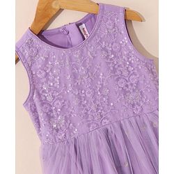 Babyhug Sleeveless Embellished Ethnic Dress- Orchid Bouke