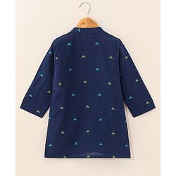 Babyhug Full Sleeves Kurta and Pyjama Set Pyramid Print - Navy