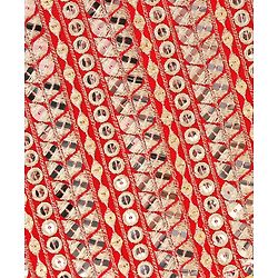 Babyhug Singlet Choli & Lehenga & Dupatta Mirror Detailing - Orange