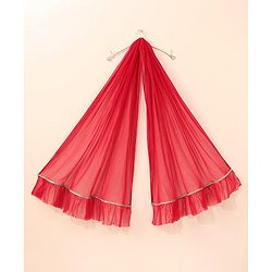 Babyhug Girls Singlet Bandhani Print Choli with Lehenga and Dupatta with Sequence All Over Sequence Detailing- Red