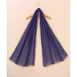 Babyhug Sleeveless Choli & Lehenga Set with Dupatta Floral Print & Sequin Embroidered Border Designs - Blue