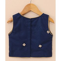 Babyhug Sleeveless Choli Lehenga With Dupatta Embroidered - Blue