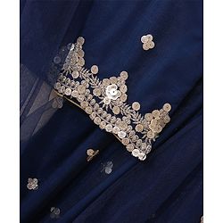 Babyhug Sleeveless Choli Lehenga With Dupatta Embroidered - Blue