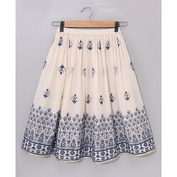 Babyhug Half Sleeves Choli & Lehenga Set with Dupatta Embroidered Thread Work & Sequin Designs - Off White