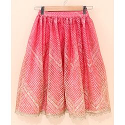 Babyhug Singlet Choli & Lehenga & Dupatta Zari Detailing - Orange Pink
