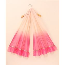 Babyhug Singlet Choli & Lehenga & Dupatta Zari Detailing - Orange Pink