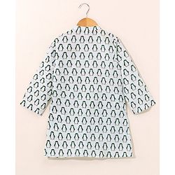 Babyhug Full Sleeves Kurta and Dhoti Set Penguin Print- Off White