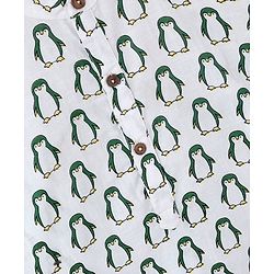 Babyhug Full Sleeves Kurta and Dhoti Set Penguin Print- Off White