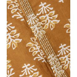 Babyhug Full Sleeves Kurta Pyjama Set Floral Print - Orange
