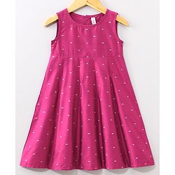 Babyhug Sleeveless Dress with Half Sleeves Shrug Ethnic Designs Embroidered - Wine
