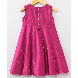 Babyhug Sleeveless Dress with Half Sleeves Shrug Ethnic Designs Embroidered - Wine